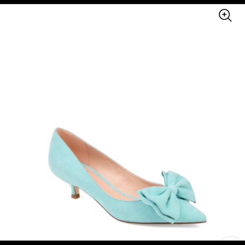 Blue kitten heels